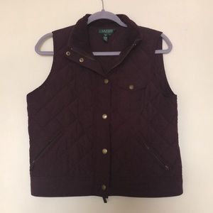 EUC deep purple, Ralph Lauren vest. Petite size large
